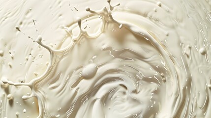High detailed image of milk circle ripple drop splashing with a empty space for text or product, Generative AI. - obrazy, fototapety, plakaty