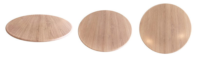 Round wooden table set PNG transparent