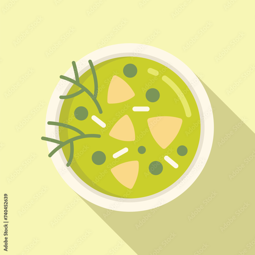 Sticker snack cream soup icon flat vector. gastronomy vegetable. aliment cooking