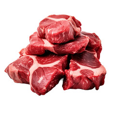 Obraz premium Meat in its raw state isolated on transparent background