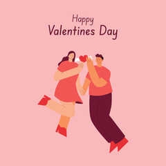 Valentines Day illustration with couple in love
