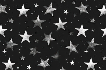 Obraz premium Black Star Seamless Pattern Background