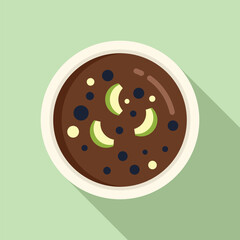 Aliment cream soup icon flat vector. Gourmet plate food. Dinner hot vegetable