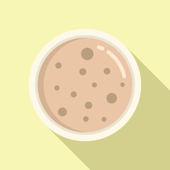 Cream soup aliment icon flat vector. Pottage savory fare. Spoon dinner hot
