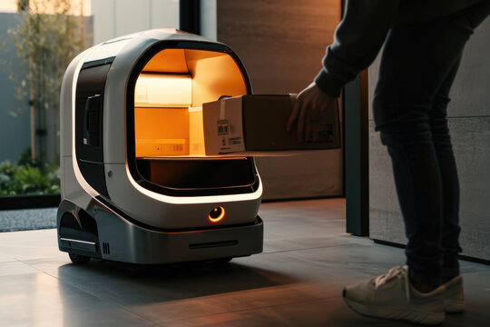 Mini delivery robot: a compact marvel of technological innovation, revolutionizing logistics last-mile delivery with efficiency, convenience, autonomous mobility for a smarter and streamlined future