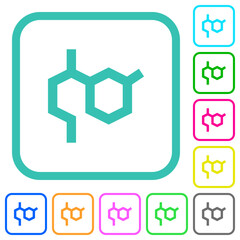 Chemistry molecule formula vivid colored flat icons