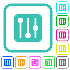 Equalizer solid vivid colored flat icons