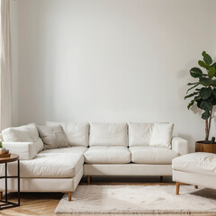 modern living room design with white sofa