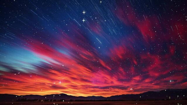 colorful sky scene. an extraordinary astrophotography image of interstellar. seamless looping overlay 4k virtual video animation background 