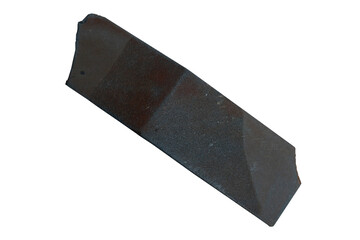 Knife sharpening stone. Metal plate isolated on white background with clipping path and have...