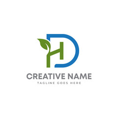Letter DH Professional logo for all kinds of organic business