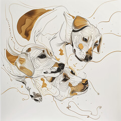 Whimsical Canine Frolics, Editorial Illustration