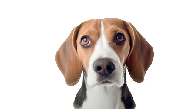 Beagle dog lazy isolated on transparent background.