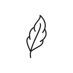 Feather Line Icon. Fluffy Bird Quill Linear Pictogram. Lightweight Plume Outline Symbol. Ink Pen for Write Calligraphy Symbol. Fluffy Light Weight. Editable Stroke. Isolated Vector Illustration.