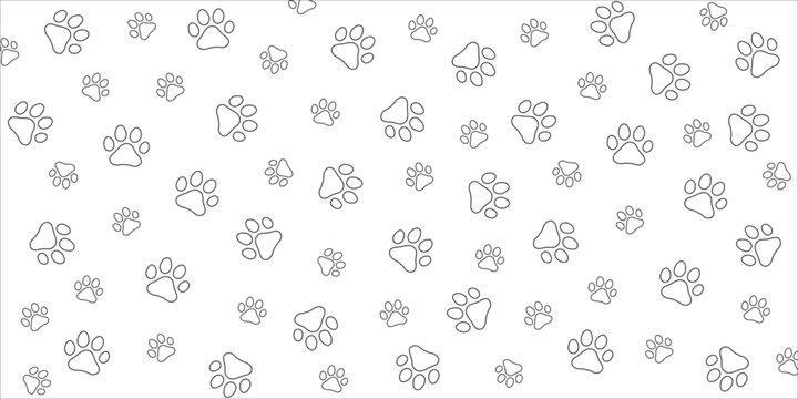 Background with paw print. Vector cat's or dog's paw print on white background.