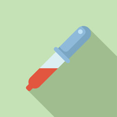 Blood medical dropper icon flat vector. Check test lipid. Medical patient evaluation