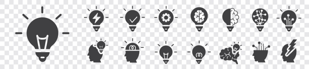 inspiration idea icons collection set editable stroke vector