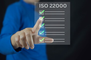 ISO 22000 Food standard assurance control certification.