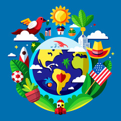 Pan American Day Vector illustration