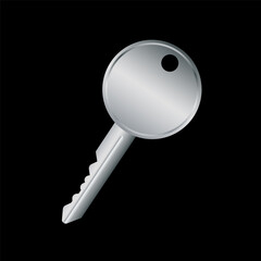 Metal Key Vector Artwork Design on black background