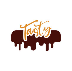 tasty sign on white background	