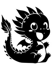 Baby Dragon SVG, Baby Dragon Silhouette, Baby Dragon Vector