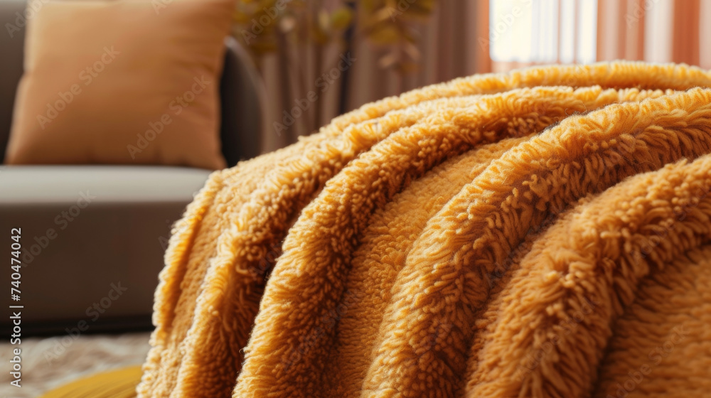Poster A magnified look at the soft and cozy fibers of the blanket creating a warm and inviting atmosphere.