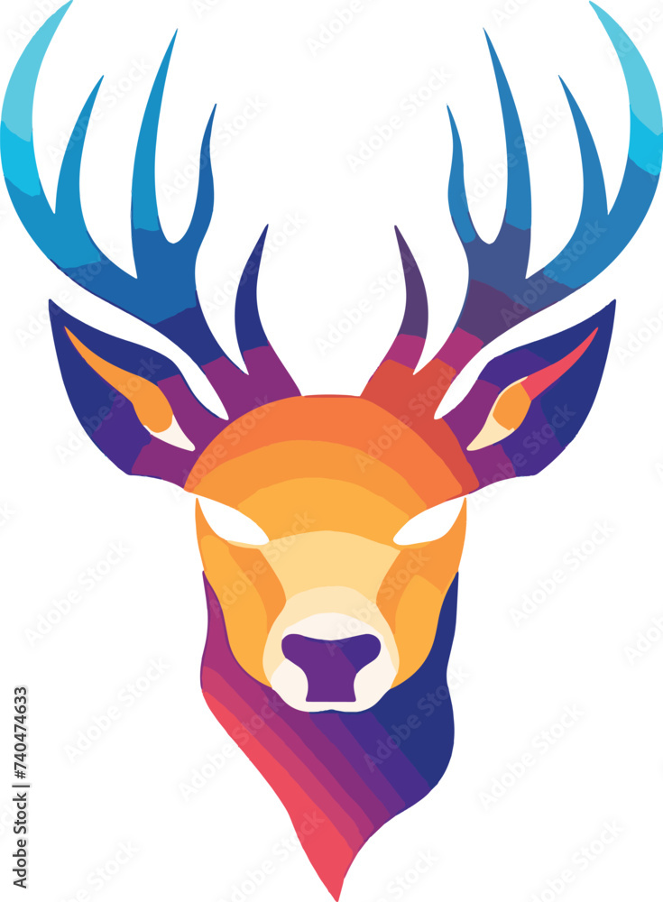 Wall mural vector head of deer colorful illustration