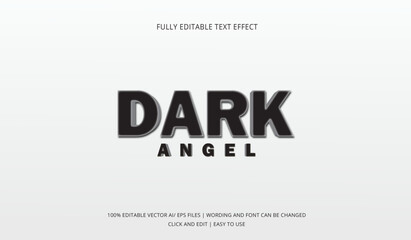 Dark-black Editable text effect black mock up with drop shadow and 
