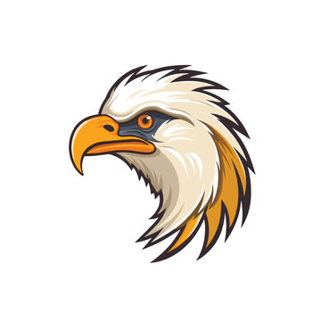 vector illustration of eagle head with white background