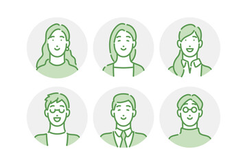 男女のシンプルなアイコン