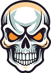 vector head of skull character illustration