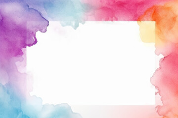 The frame is painted in watercolor in pastel colors. multicolored Border with bright drops of paint