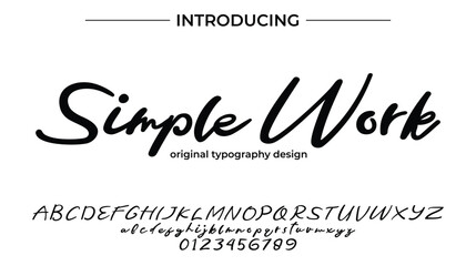 SimpleWork Font Stylish brush painted an uppercase vector letters, alphabet, typeface