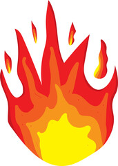 Wildfire and red hot bonfire