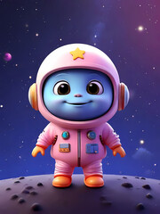 Cute, colorful little aliens are fantasy characters. created type 76