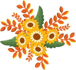 Wedding concept with flowers. Floral poster, invite. Vector arrangements for greeting card or invitation design