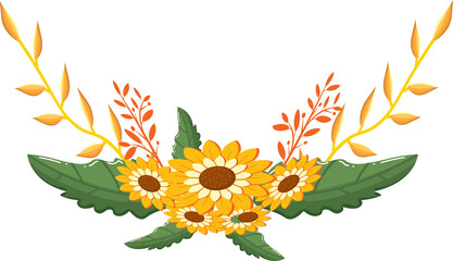 Wedding concept with flowers. Floral poster, invite. Vector arrangements for greeting card or invitation design