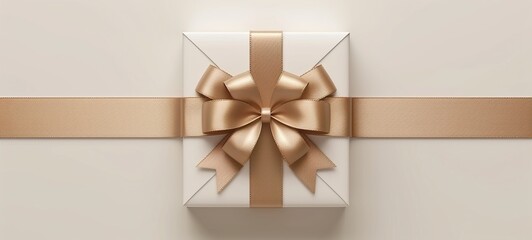 white gift box with ribbon