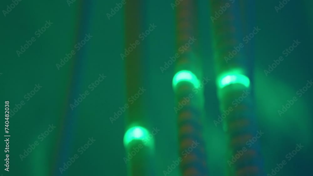 Poster blue wires cables binary fly through data internet power electric circuit fiber seamless loop animat