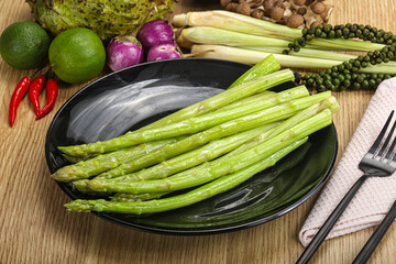 Dietary cuisine - boiled aspargus stem