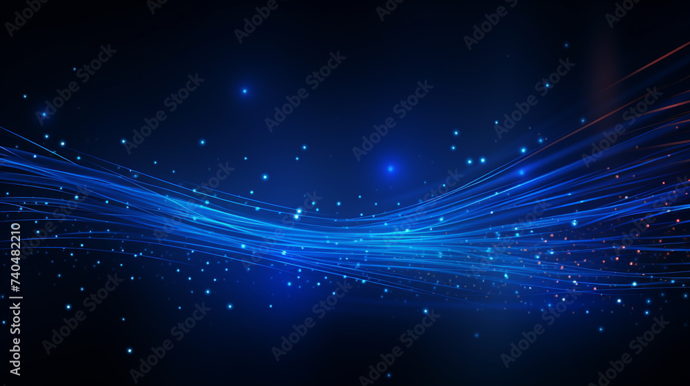 Poster glowing lines falling abstract big data concept tech vector background