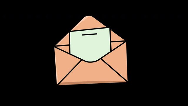 envelope with message. Animation Message Cartoon