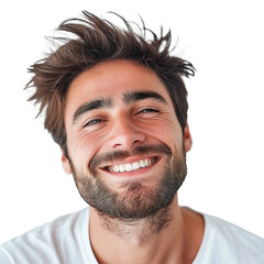 Obraz premium Men smile facial expressions isolated on transparent background