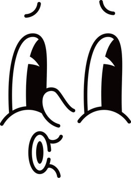 Cartoon funny comic groovy whistle face emotion and retro cute emoji character. Isolated vector expressive personage radiates joy, embodying lively, carefree spirit with swirling eyes and pucker lips