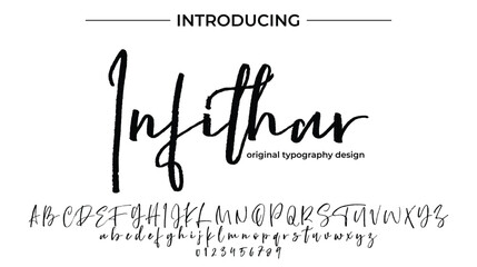 Infithar Font Stylish brush painted an uppercase vector letters, alphabet, typeface