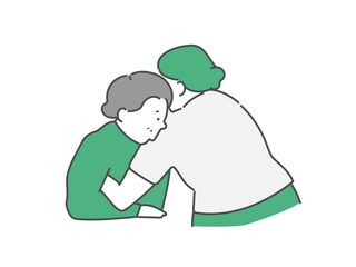 移乗介助をする介護イラスト