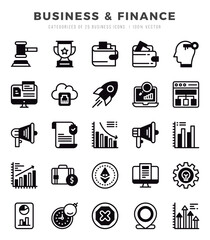 icons set. Business & Finance for web. app. vector illustration.