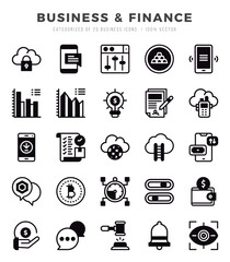 Business & Finance Lineal Filled icons. Vector Lineal Filled illustration.