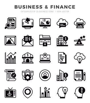 Business & Finance icon pack for your website. mobile. presentation. and logo design.